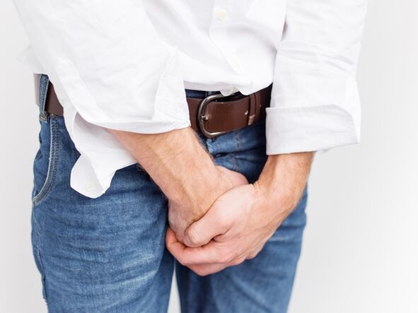 Dolor en la ingle debido a prostatitis bacteriana.